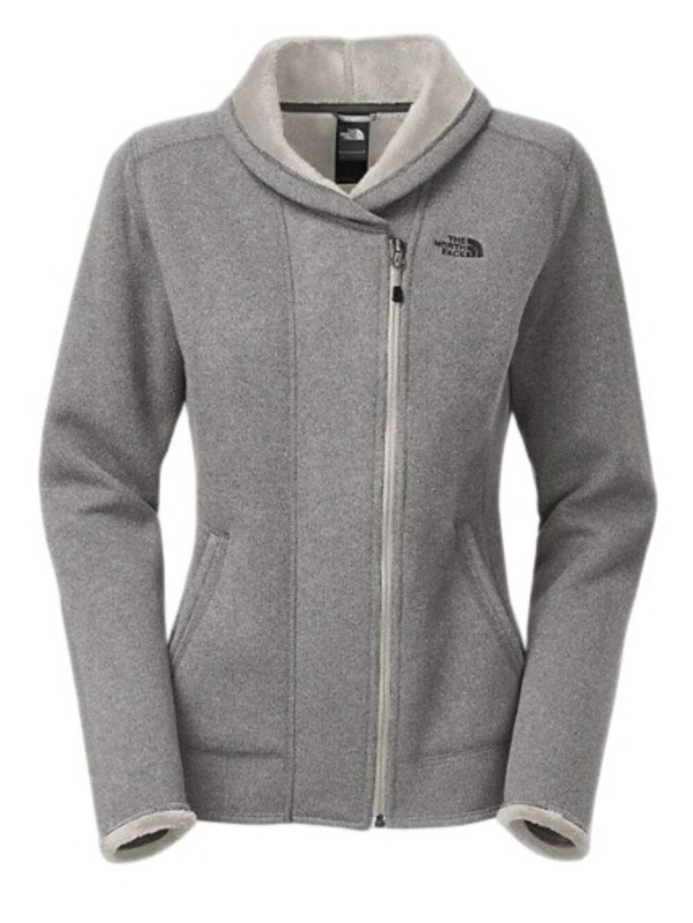 The North Face Banderitas Jacket Women's Small Gray Full Zip Fleece With Pockets